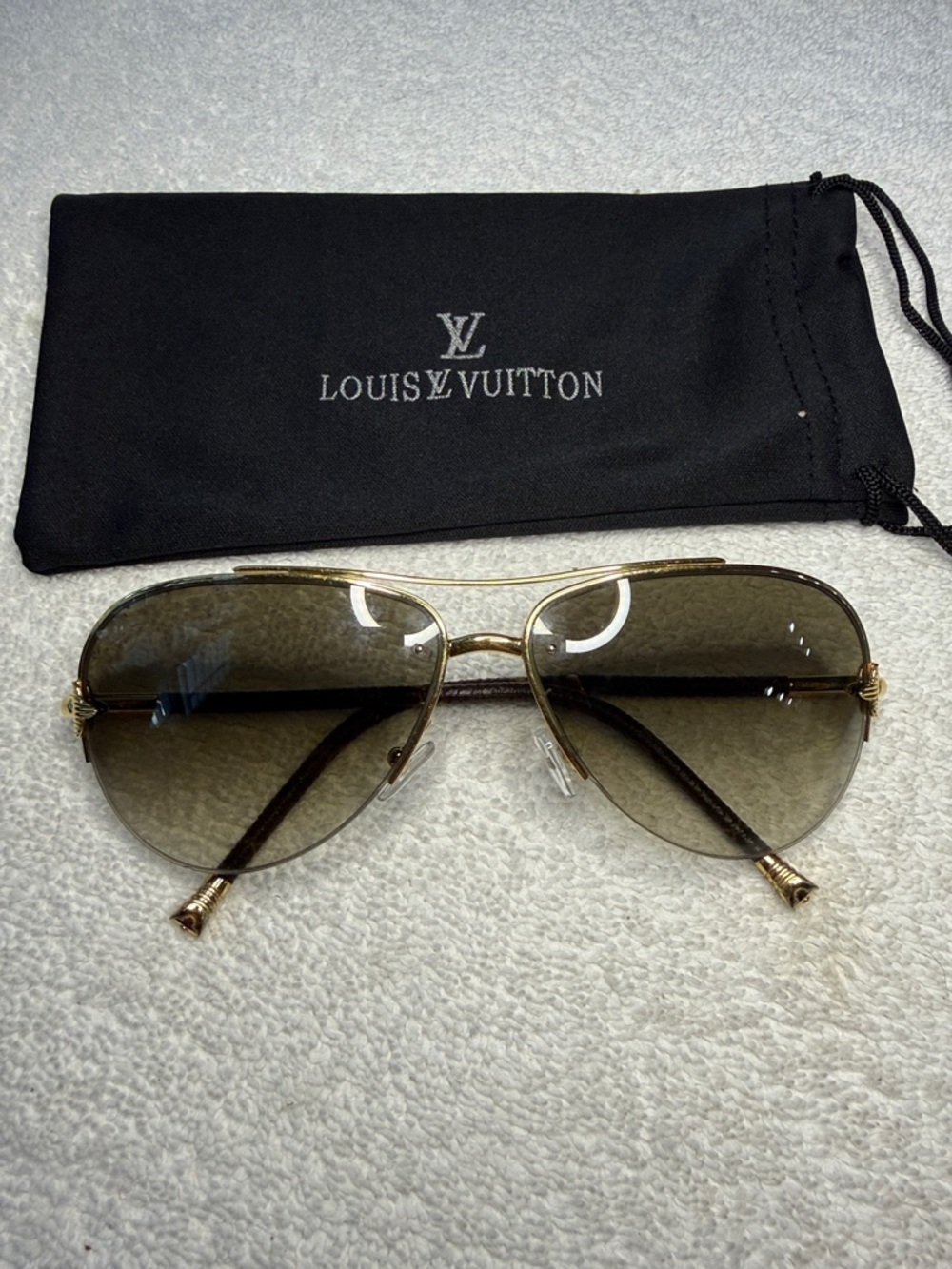Louis Vuitton Z0571U 977 Gold Frame Sunglasses with Certificate of Authenticity